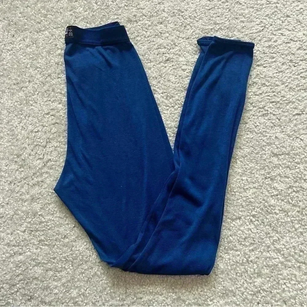 Patagonia Capilene Base Layer Leggings Blue Wm Sz Small Light Weight Polyester